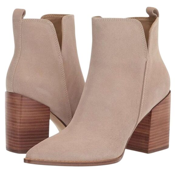 Nine West Women's Birds Taupe Suede Ankle Boots Block Heel Pointed Toe Size 9.5M - Picture 11 of 12